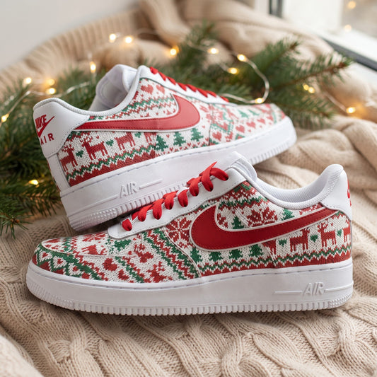 Custom Sneaker Christmas Ugly Sweater - front view