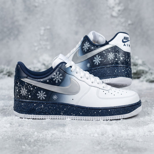 Custom Sneaker Christmas Winter Wonderland - front view