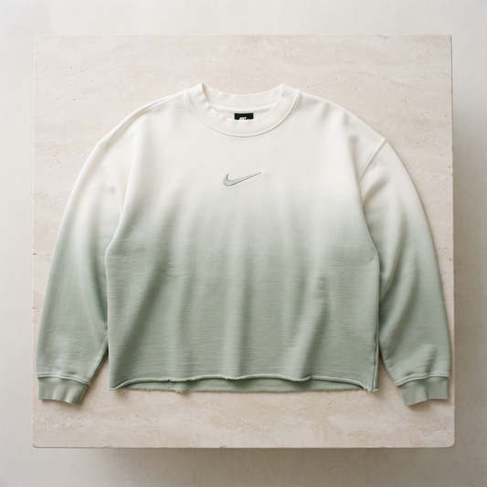 Sage Whisper Hand-Dipped Cropped Nike Crew