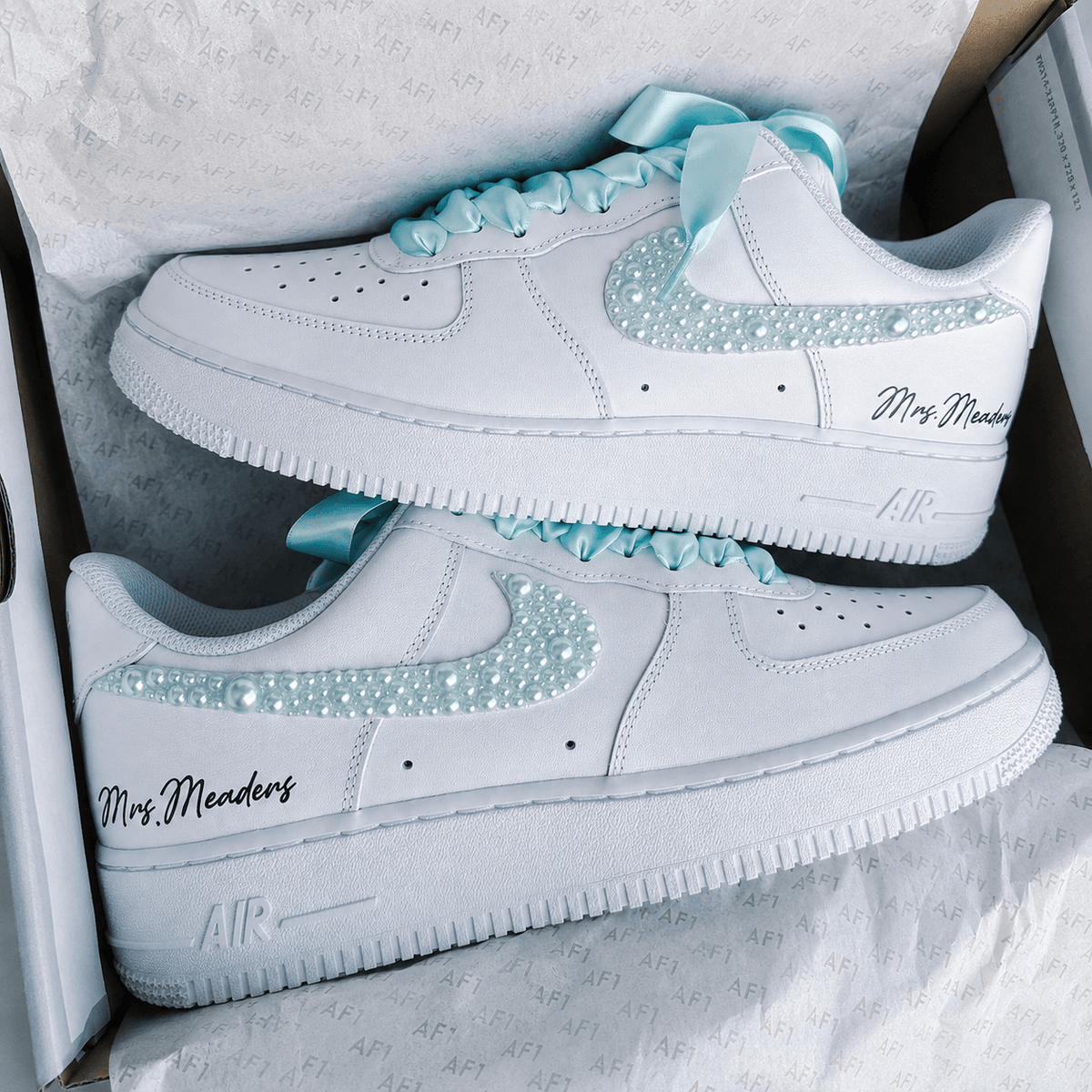 Personalized Something Blue Crystal Bridal Custom Sneaker