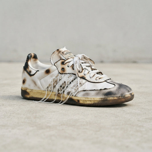 Custom Sneaker Burnt Ash & Pyro Distressed