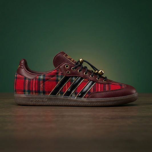 Custom Sneaker Nutcracker Crimson & Royal Tartan