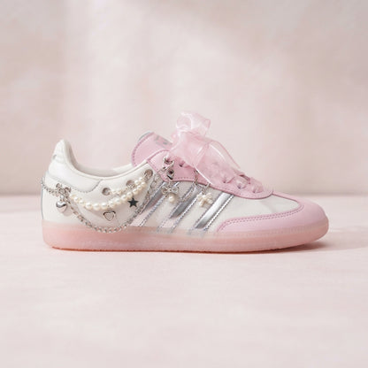 Custom Sneaker Pearl Draped & Safety Pin / Y2K Riot