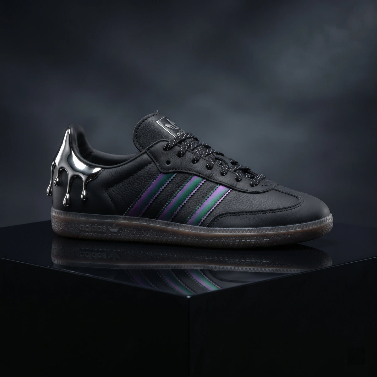 Custom Sneaker Cyberpunk Oil-Slick & Liquid Mercury