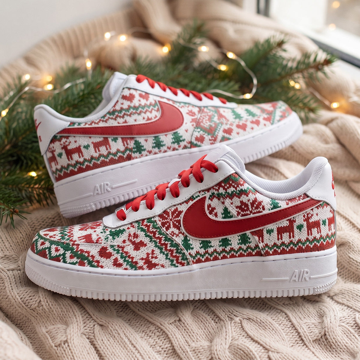 Custom Sneaker Christmas Ugly Sweater - side profile