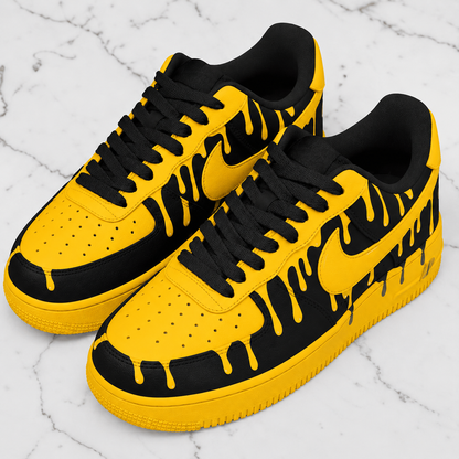 Custom Sneaker Yellow Black Drip