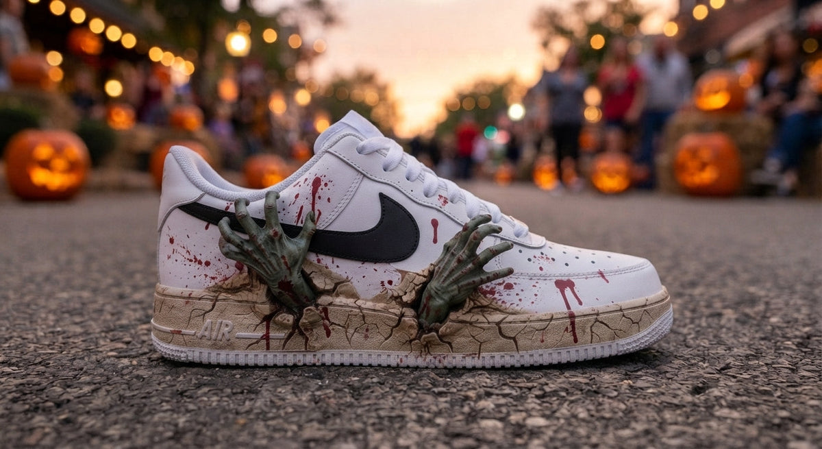 Custom Sneaker Halloween Zombie Hands - side profile