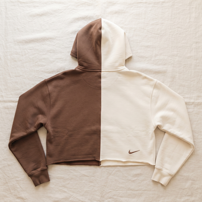 Cocoa Marshmallow Split Cropped Nike Hoodie