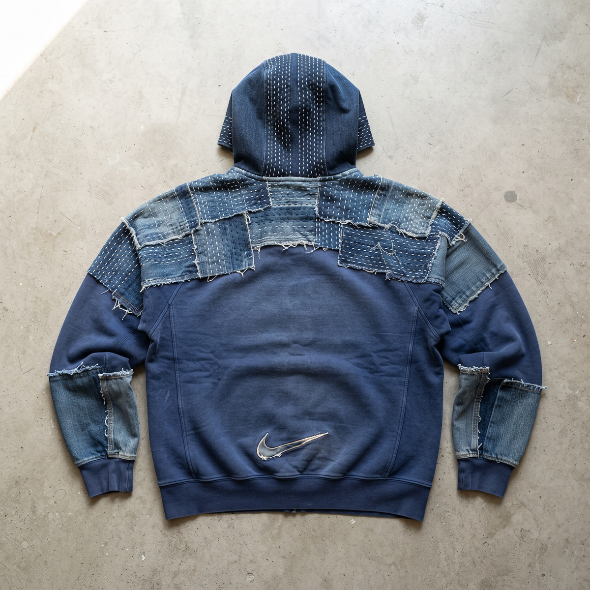 Kyoto Boro Sashiko Reworked Nike Hoodie