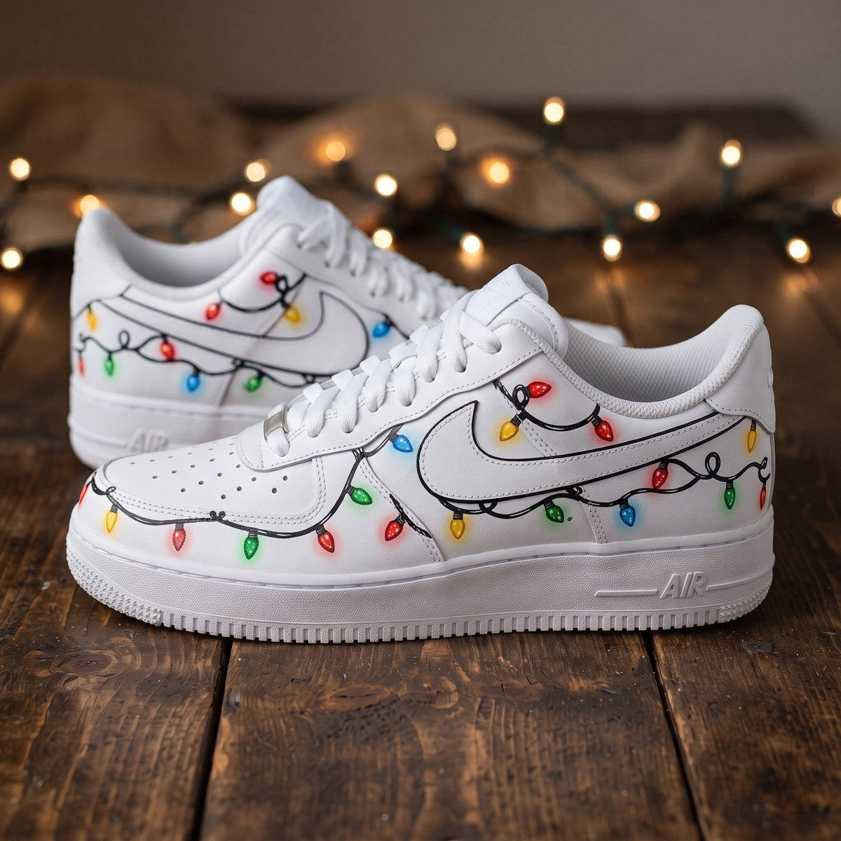 Custom Sneaker Christmas Holiday Lights - side profile