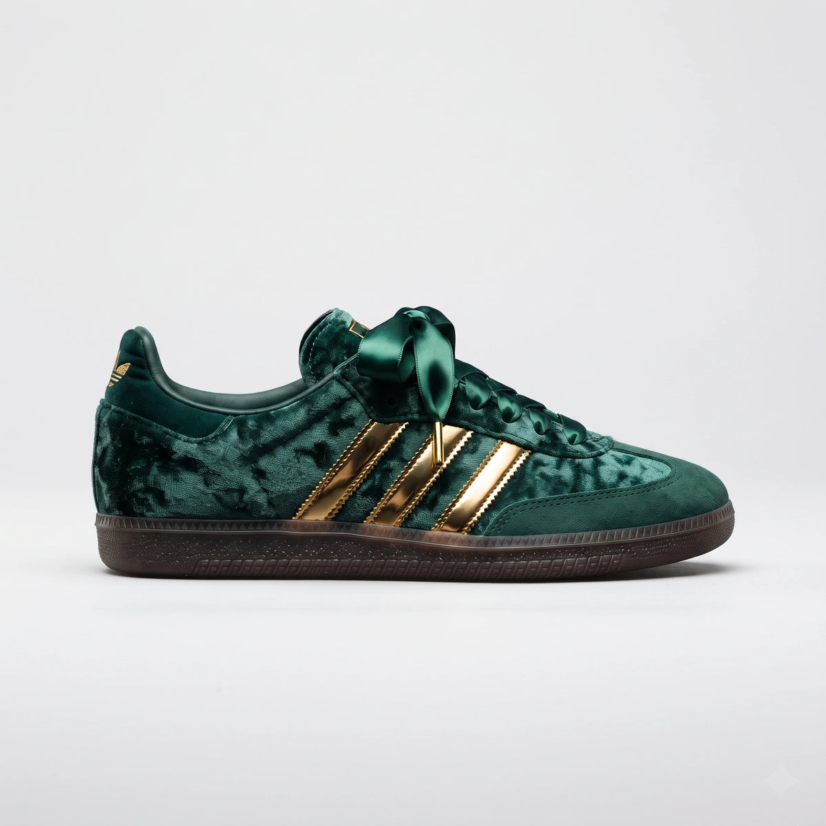 Custom Sneaker Emerald Velvet & Gilded Gold