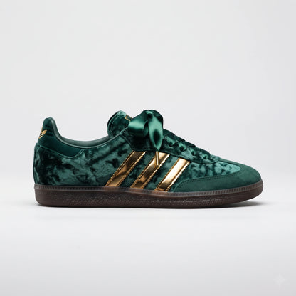 Custom Sneaker Emerald Velvet & Gilded Gold