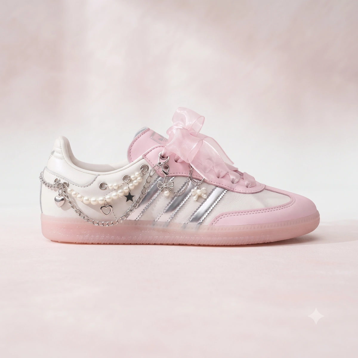 Custom Sneaker Pearl Draped & Safety Pin / Y2K Riot