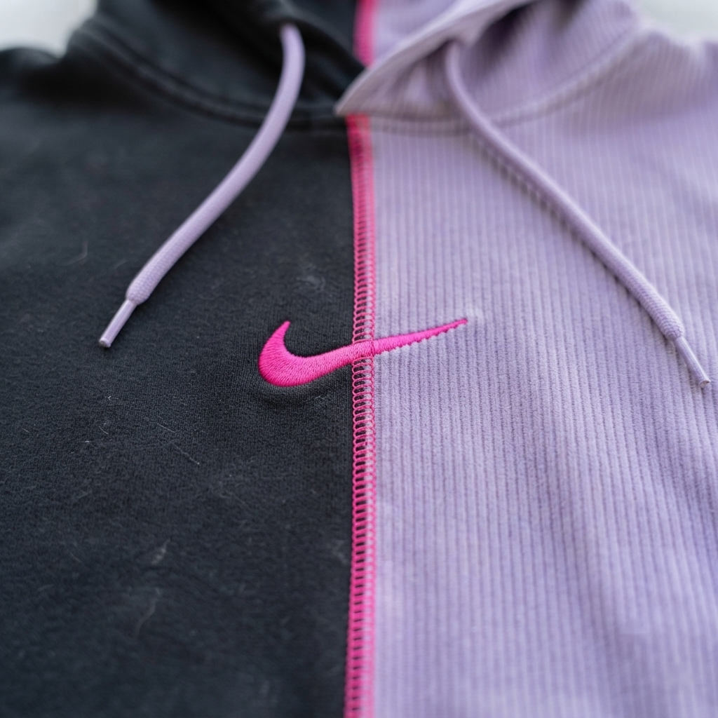 Twilight Velvet Spliced Cropped Nike Hoodie
