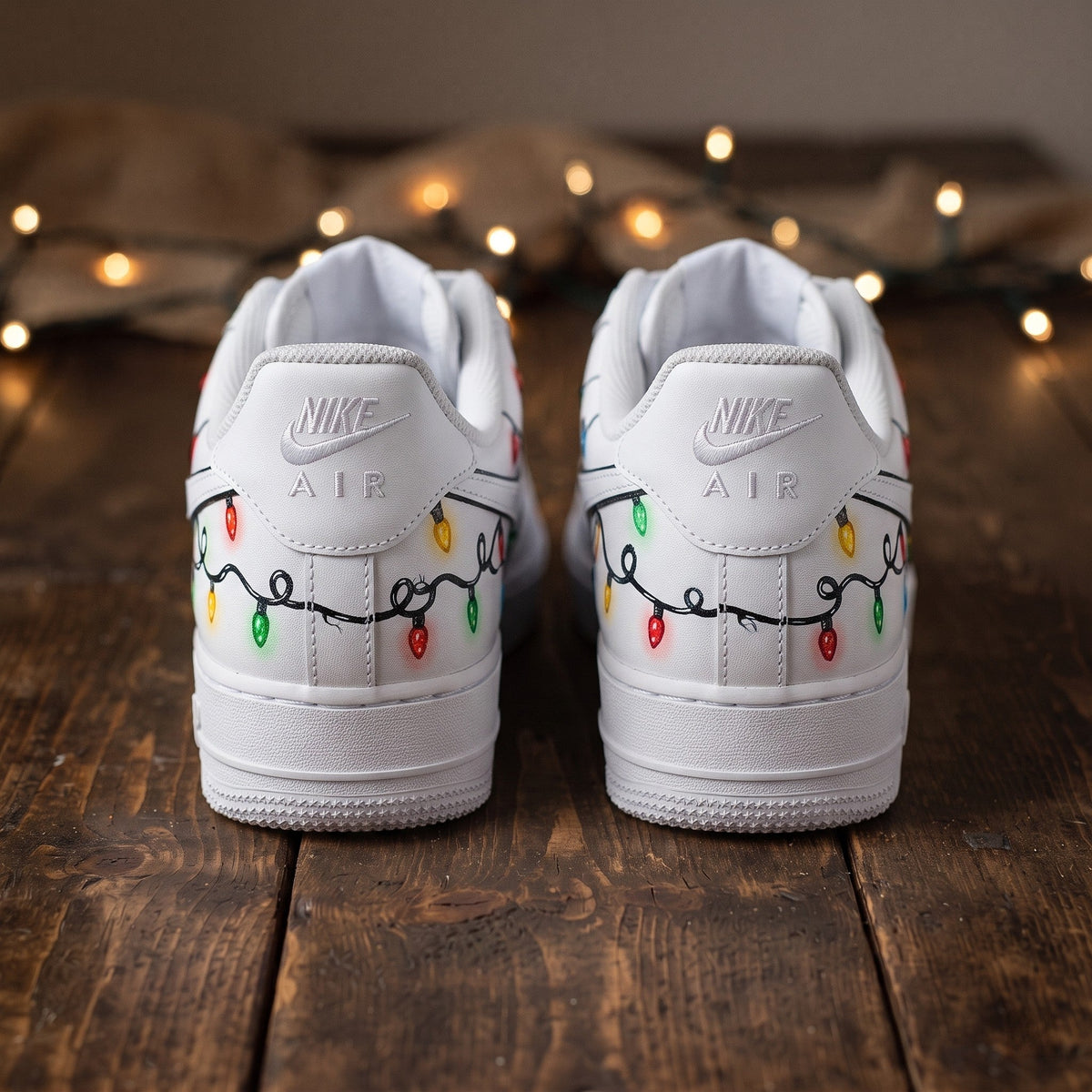 Custom Sneaker Christmas Holiday Lights - heel back