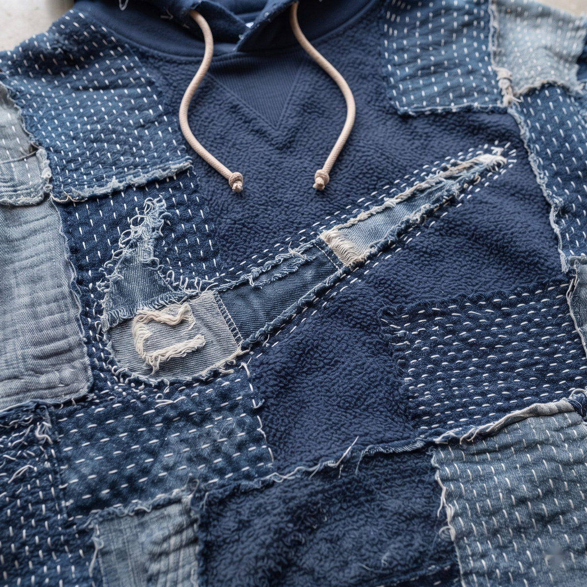 Kyoto Boro Sashiko Reworked Nike Hoodie