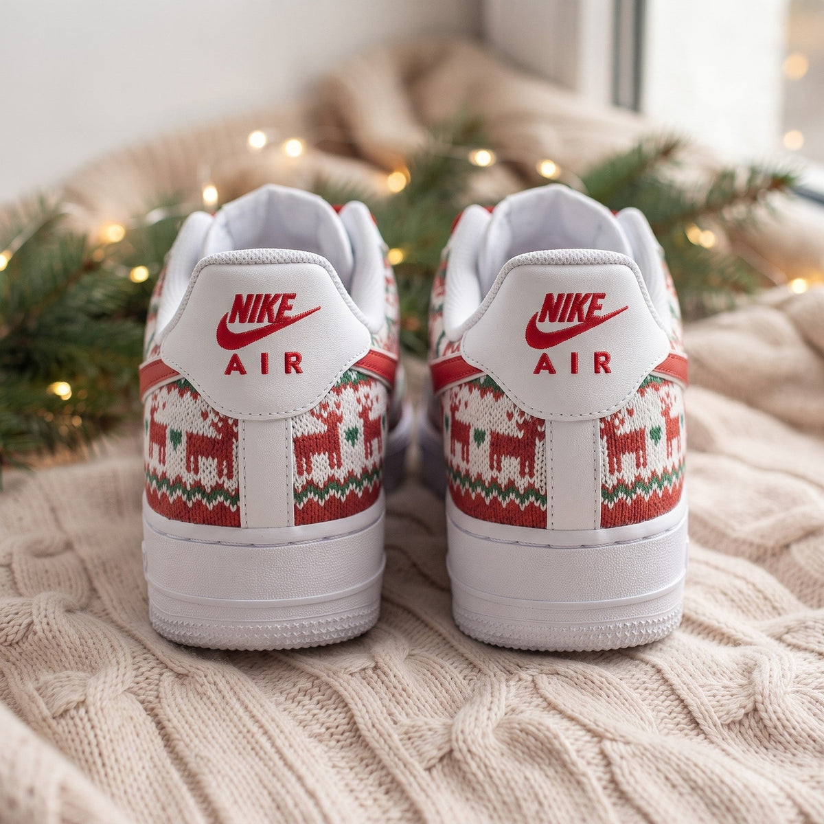Custom Sneaker Christmas Ugly Sweater - heel back