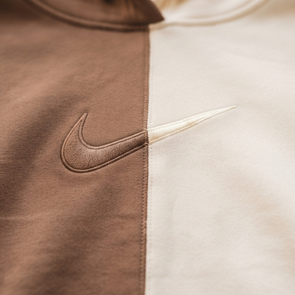 Cocoa Marshmallow Split Cropped Nike Hoodie