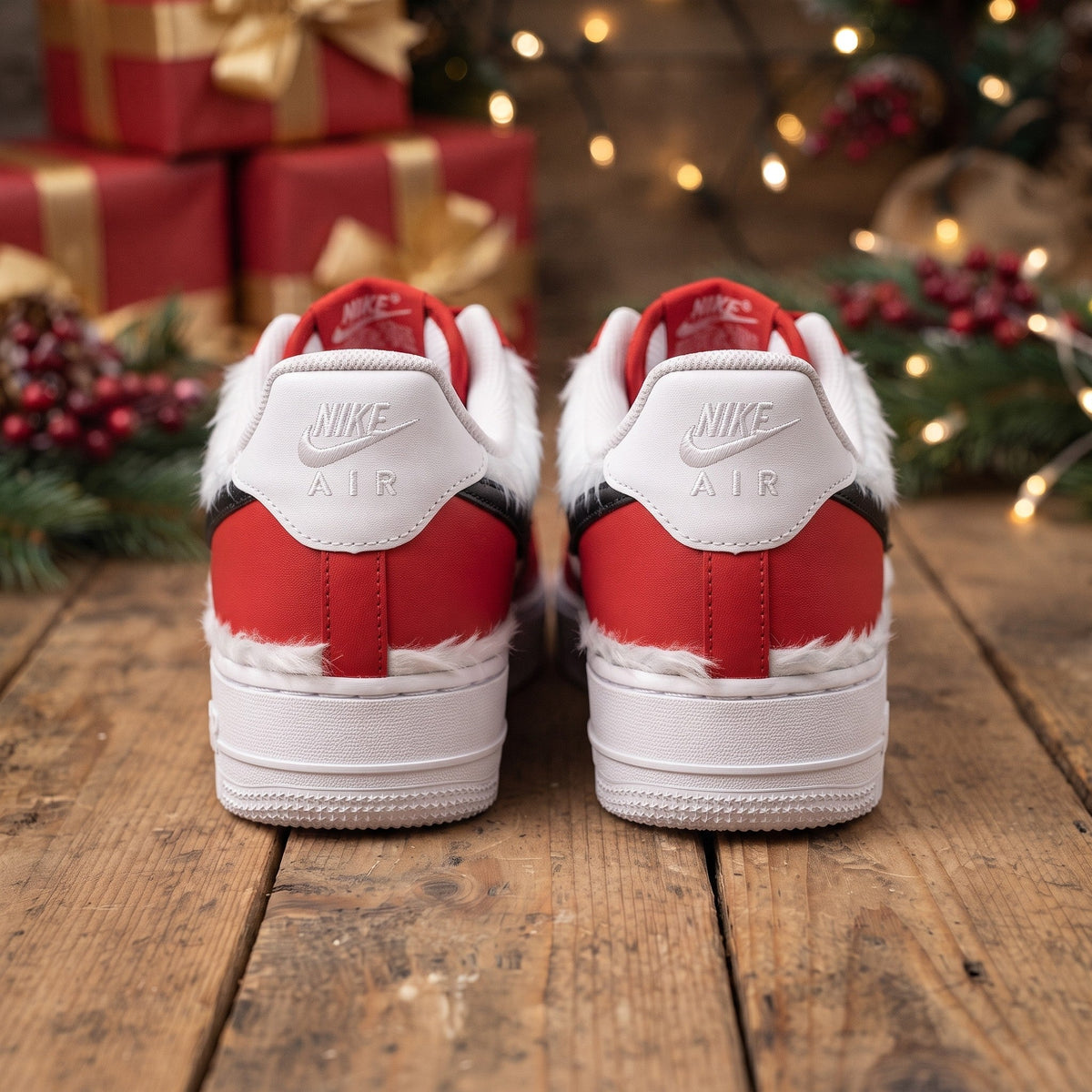 Custom Sneaker Christmas Santa Suit - heel back