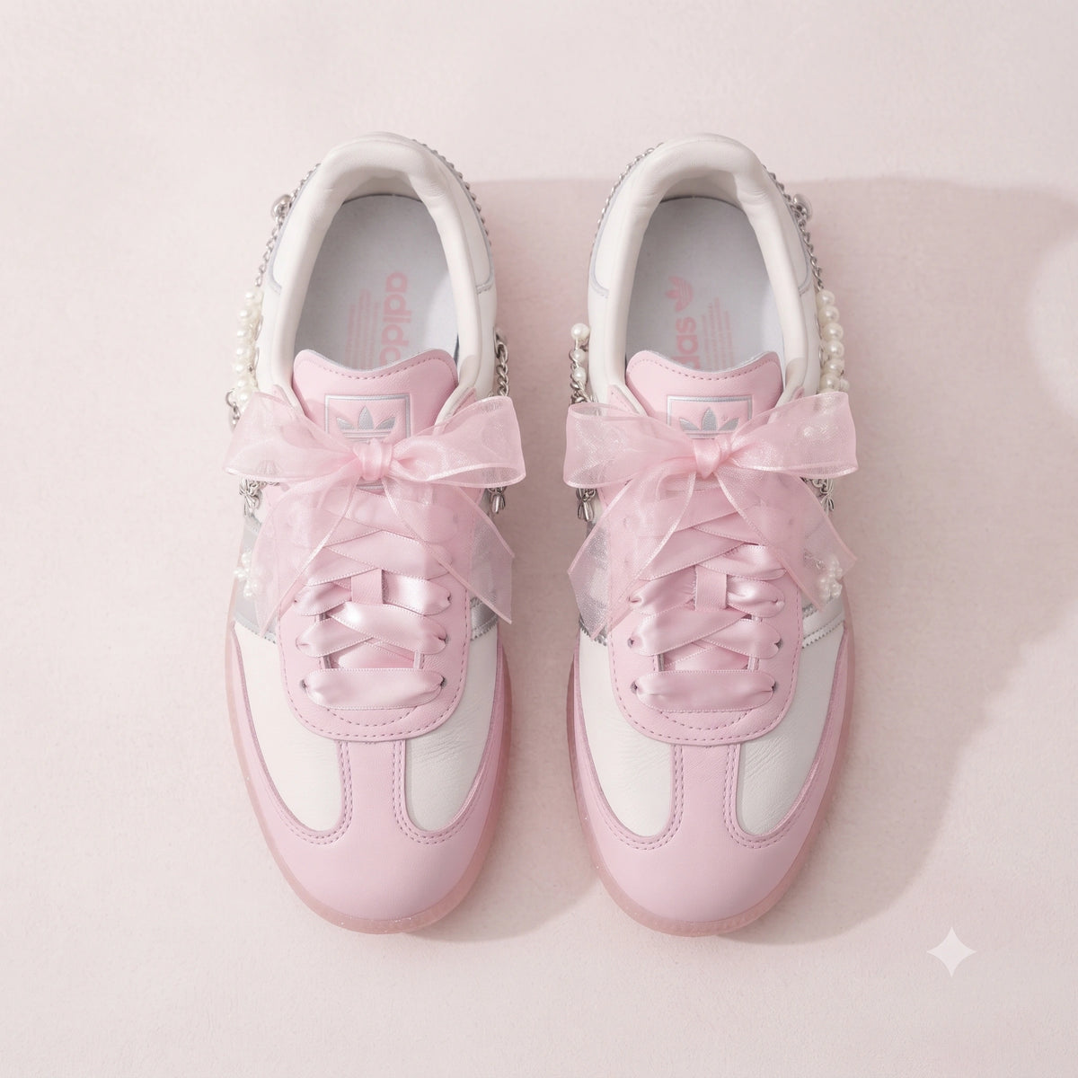 Custom Sneaker Pearl Draped & Safety Pin / Y2K Riot