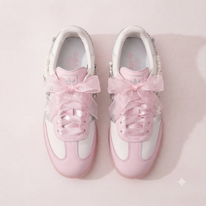 Custom Sneaker Pearl Draped & Safety Pin / Y2K Riot