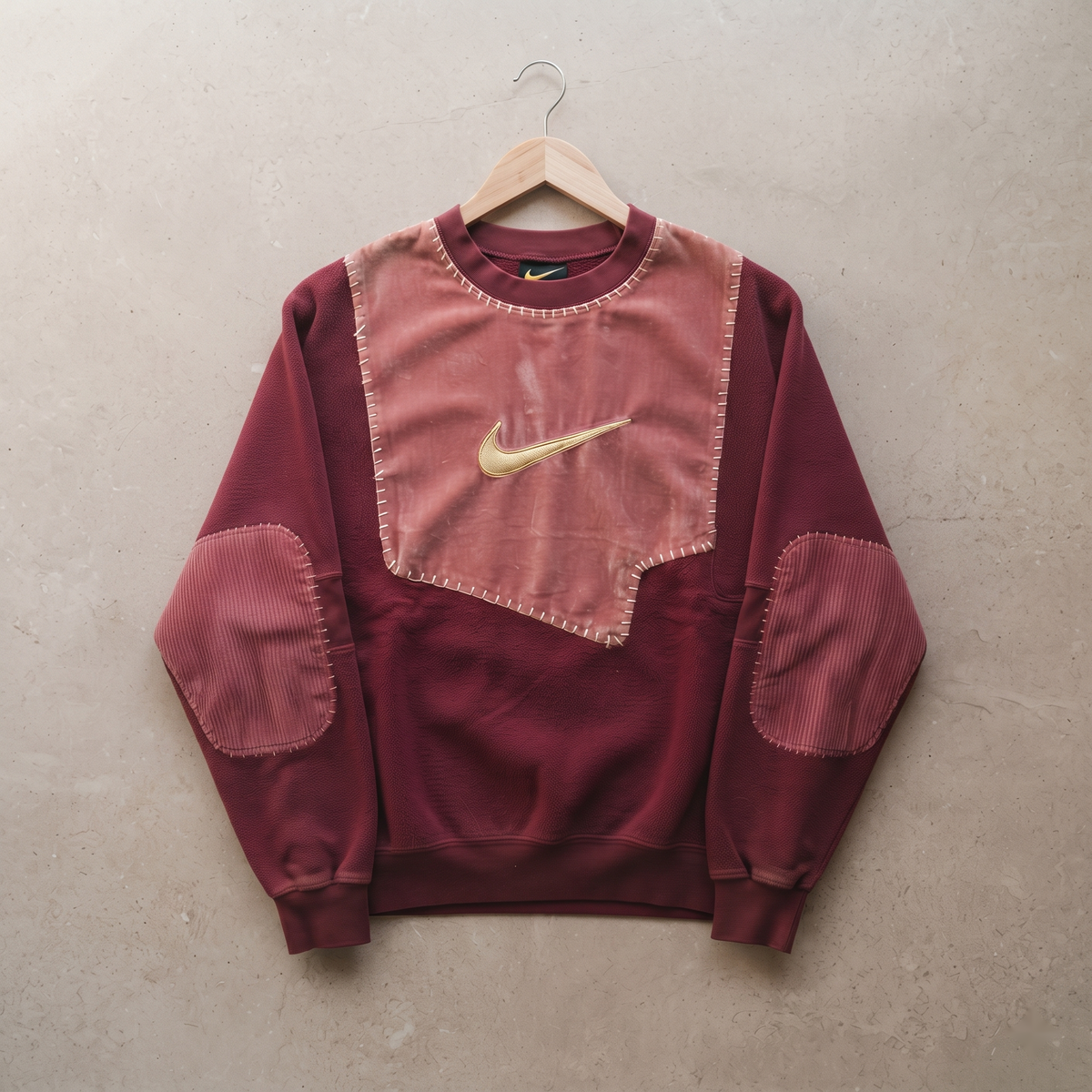 Cranberry Velvet Patch Nike Crewneck