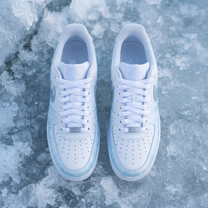 Custom Sneaker Christmas Ice Frostbite - top down