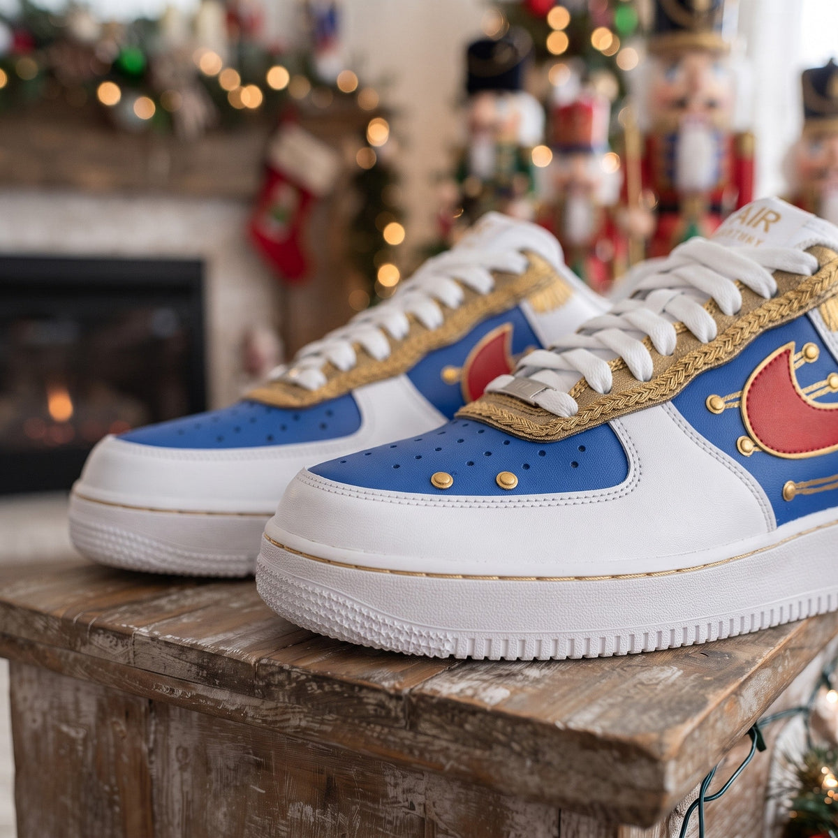 Custom Sneaker Christmas Toy Soldier - front toe