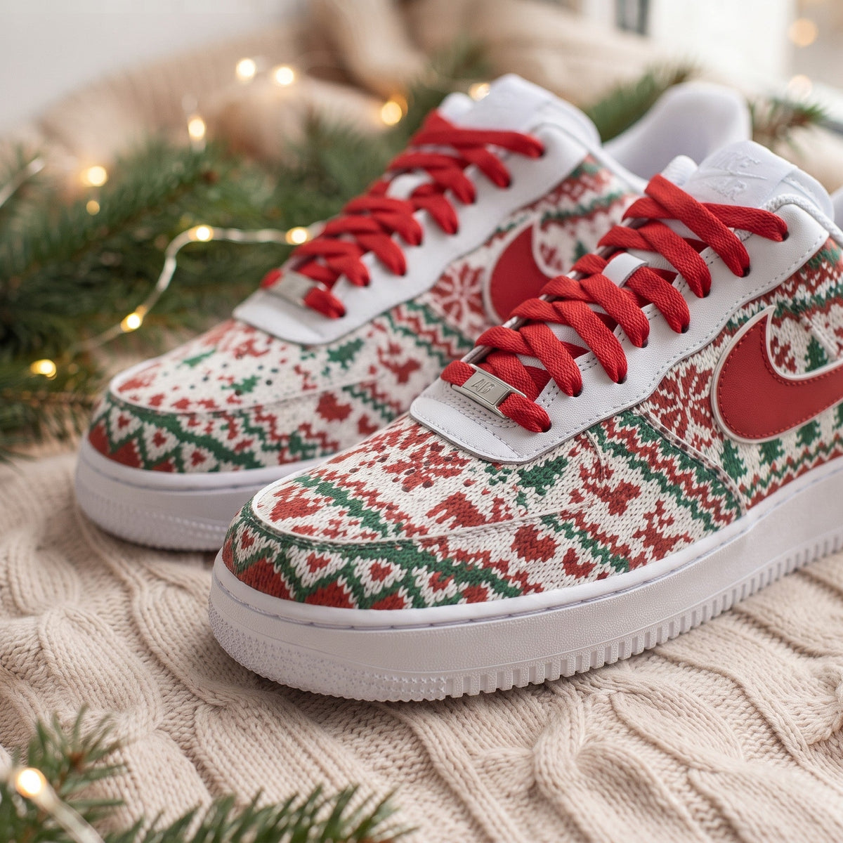 Custom Sneaker Christmas Ugly Sweater - front toe