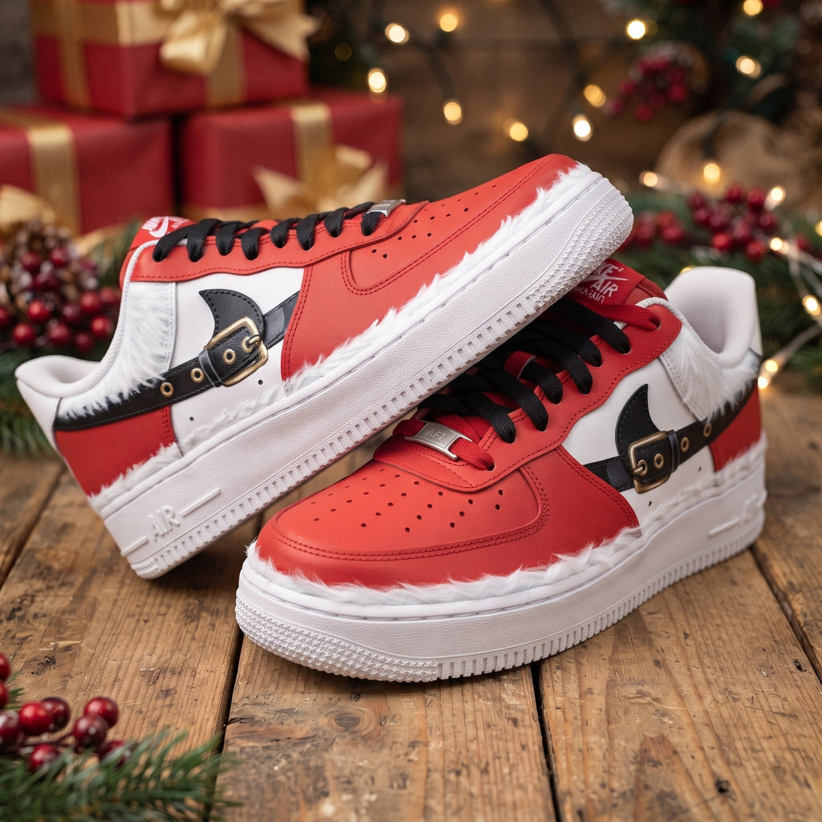 Custom Sneaker Christmas Santa Suit - front toe