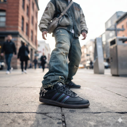 Custom Sneaker Cyberpunk Oil-Slick & Liquid Mercury