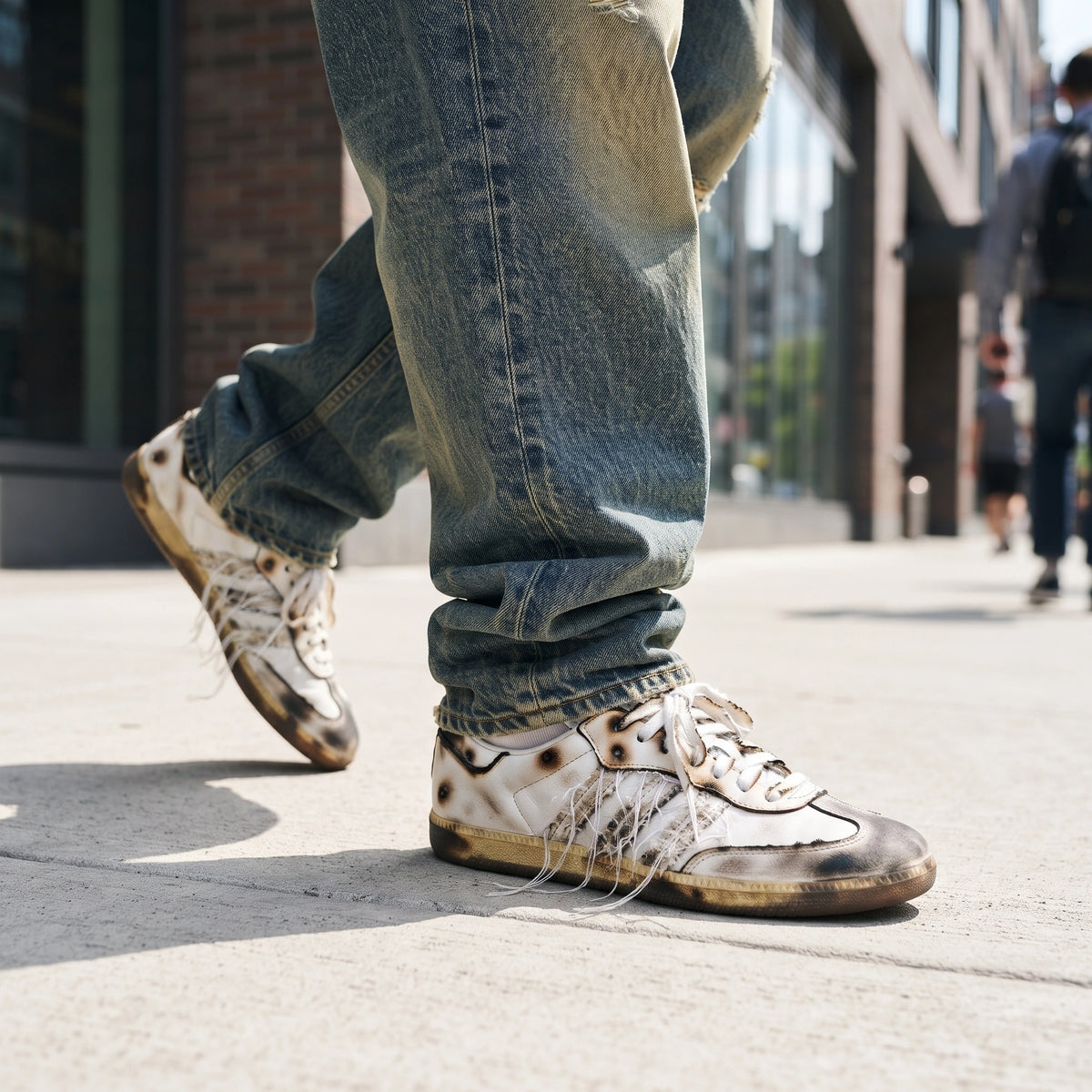 Custom Sneaker Burnt Ash & Pyro Distressed