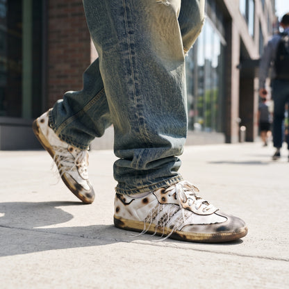 Custom Sneaker Burnt Ash & Pyro Distressed