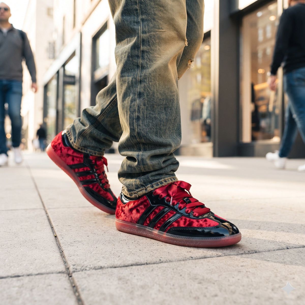Custom Sneaker Blood Moon Velvet & Patent Black