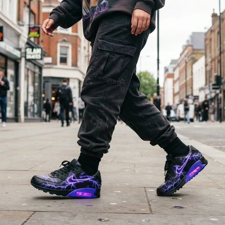 Custom Sneaker Electric Violet Lightning Lows