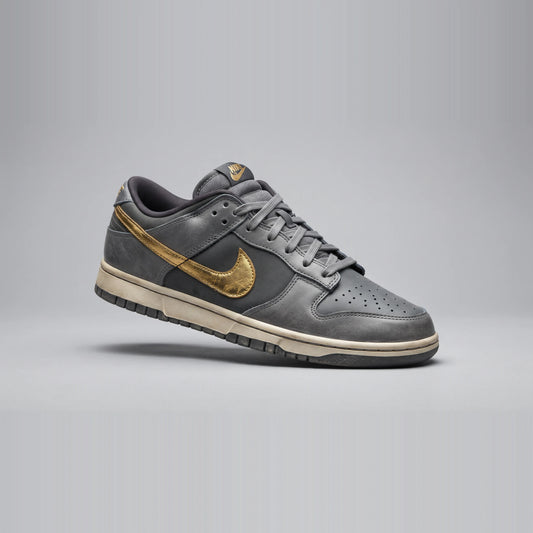 Custom Sneaker Charcoal Smoke & Distressed Gold