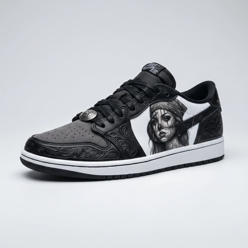 Custom Sneaker Chicano Payasa Clown Dark Art