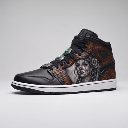 Custom Sneaker Chicano Clown Payasa Dark Art Mids