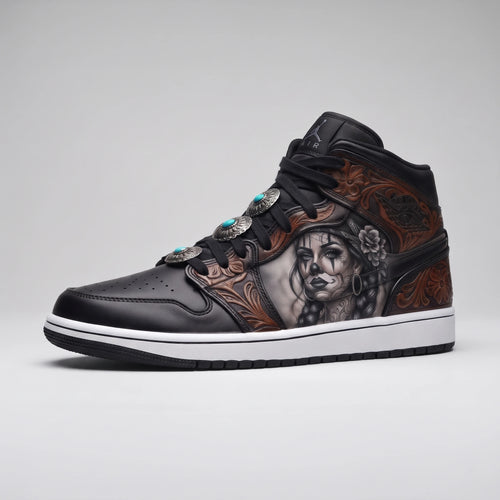 Custom Sneaker Chicano Clown Payasa Dark Art Mids