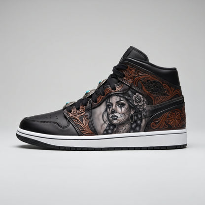Custom Sneaker Chicano Clown Payasa Dark Art Mids