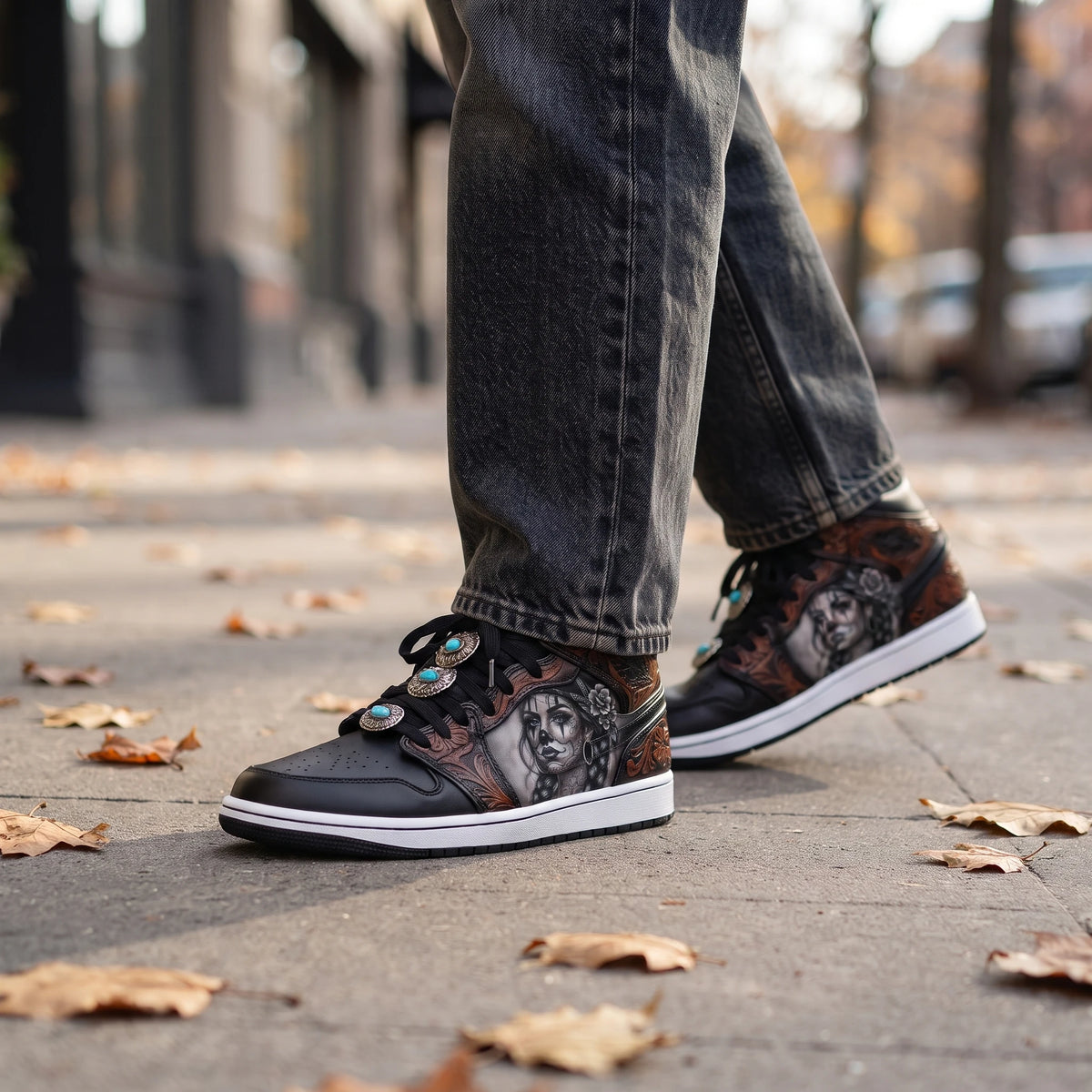 Custom Sneaker Chicano Clown Payasa Dark Art Mids