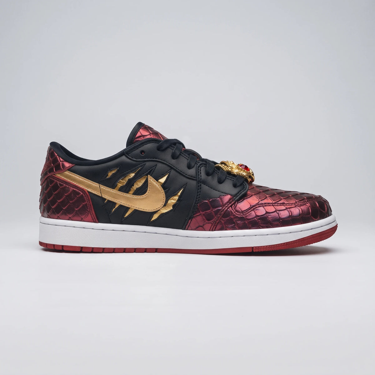 Custom Sneaker Crimson Dragon Scales & Claw Scratch