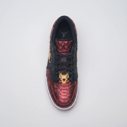 Custom Sneaker Crimson Dragon Scales & Claw Scratch