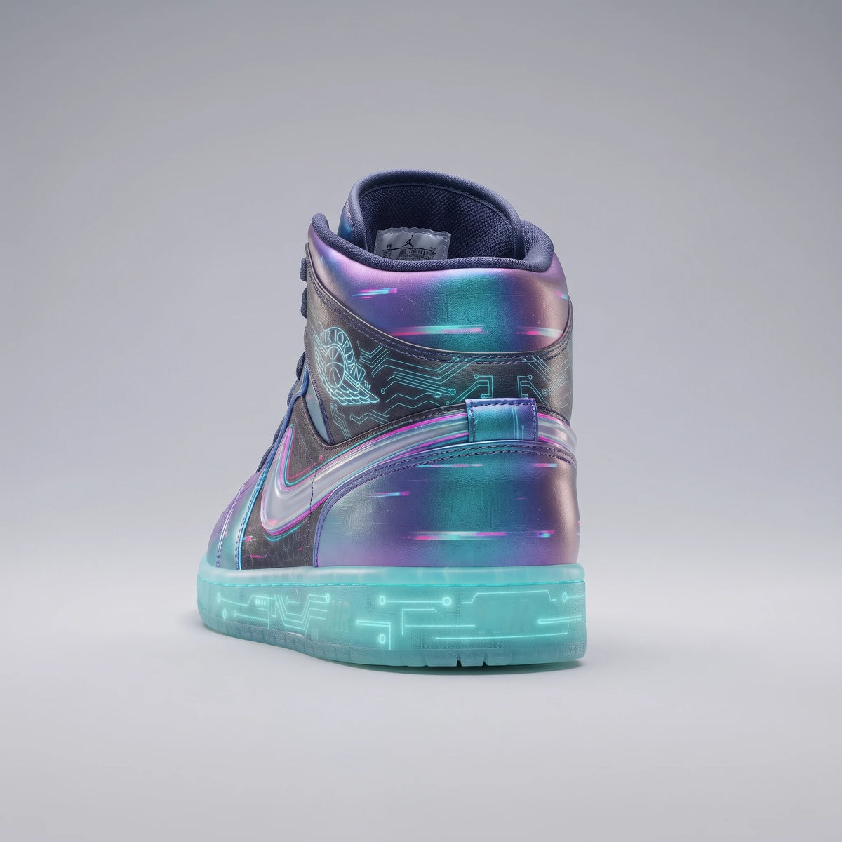Custom Sneaker Cyberpunk Night City Neon Glitch Mids