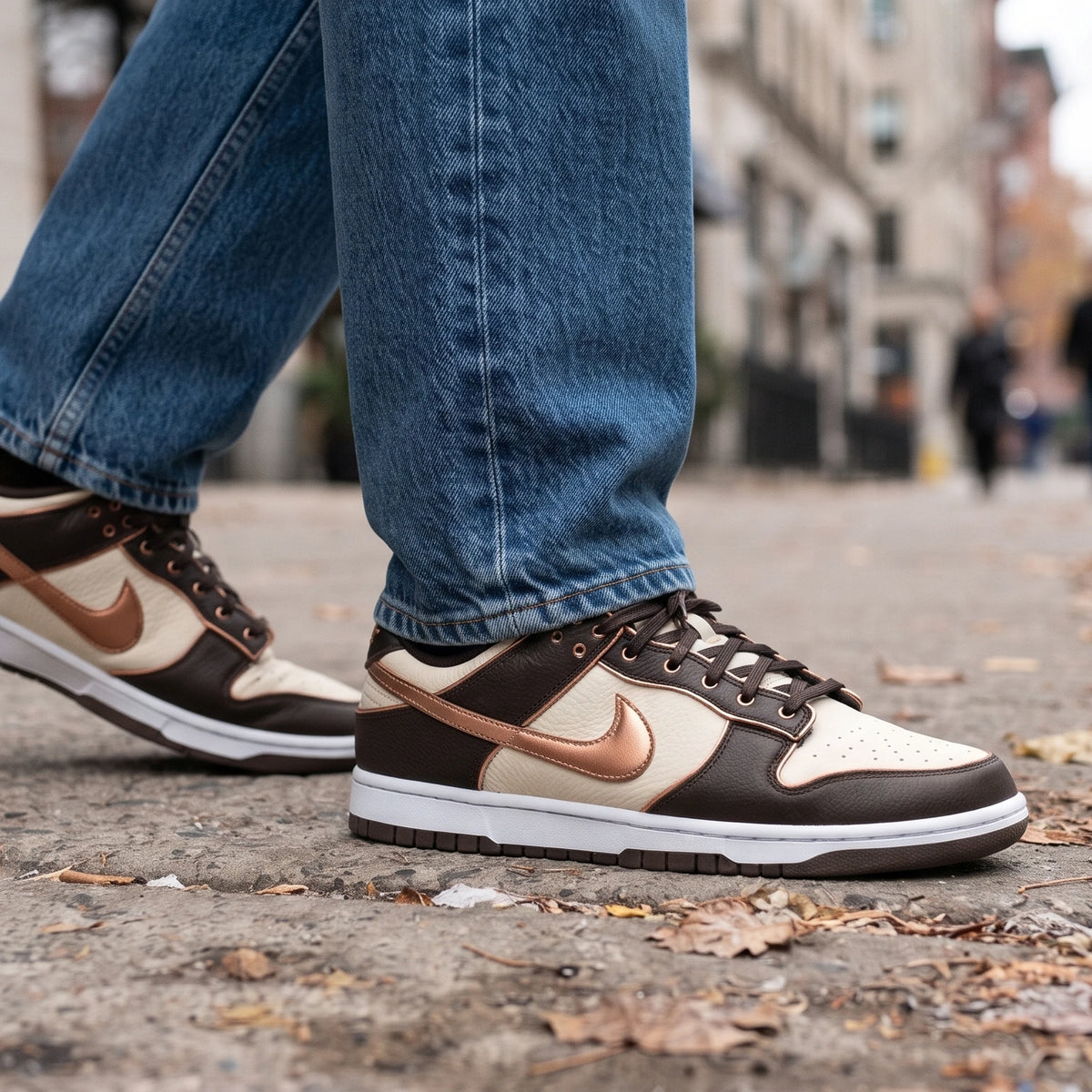 Custom Sneaker Espresso Truffle & Copper Leaf