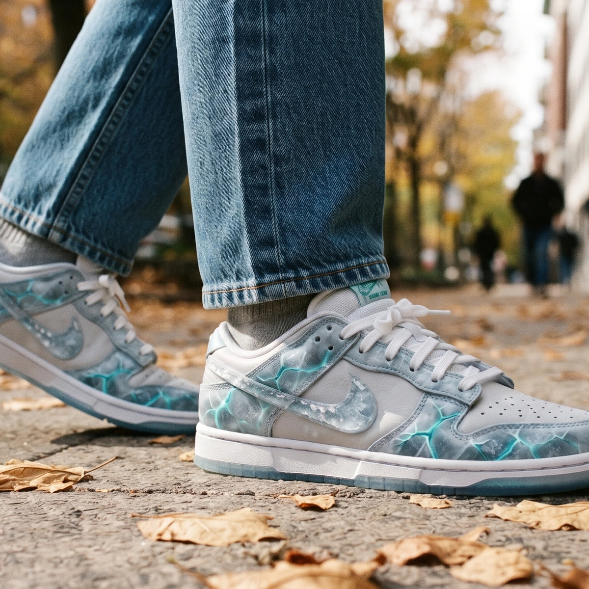 Custom Sneaker Frozen Tundra Cracked Ice