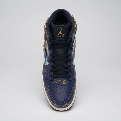 Custom Sneaker Great Wave & Imperial Gold Dragon Mids