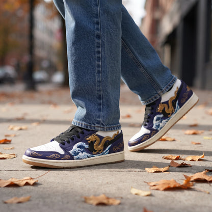 Custom Sneaker Great Wave & Imperial Gold Dragon