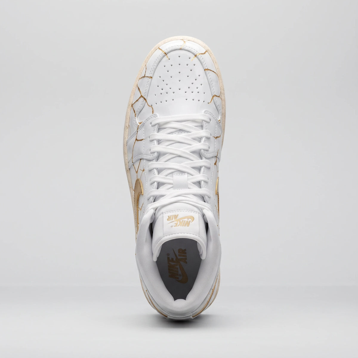 Custom Sneaker Kintsugi 24K Gold Broken Porcelain Mids