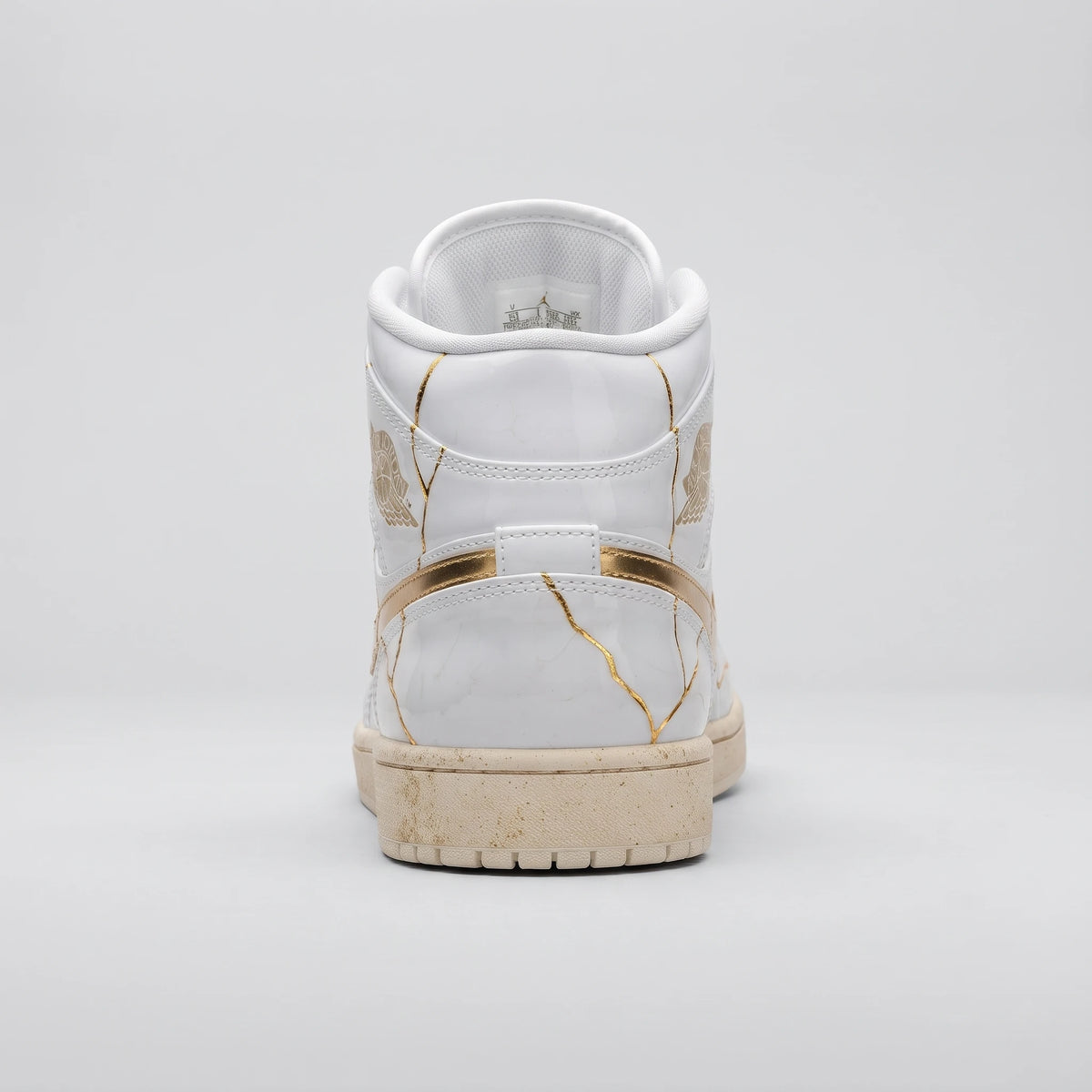 Custom Sneaker Kintsugi 24K Gold Broken Porcelain Mids